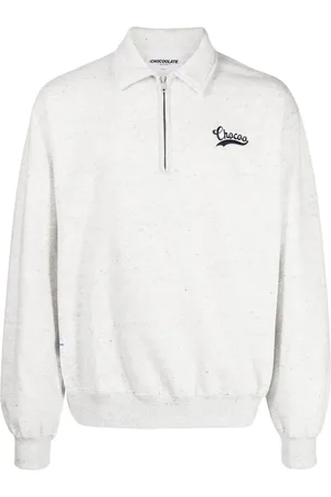 Chocoolate Besticktes Sweatshirt mit Poloshirtkragen