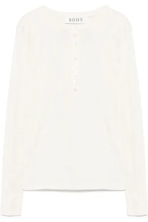 Rohe Oberteil mit Henley-Kragen