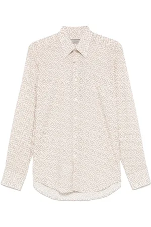 CANALI Hemd mit Blatt-Print