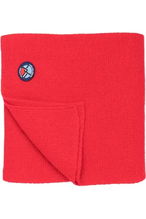 YVES SALOMON Gestrickter Schal mit Logo-Patch