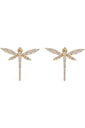 ANAPSARA Mini 18kt Dragonfly Gelbgoldohrringe mit Diamant