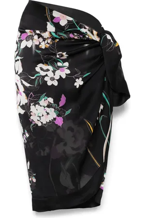 CARINE GILSON Pareo aus Seide mit Blumen-Print