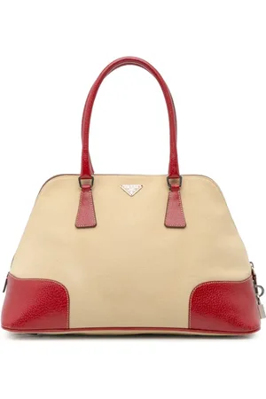 Prada 2000-2013 Cinghiale Trimmed Canapa Handtasche