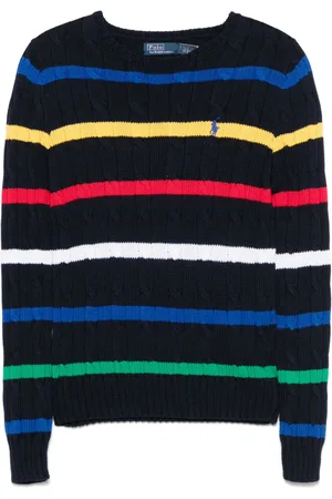 Ralph Lauren Gestreifter Pullover mit Zopfmuster