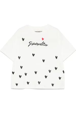 Simonetta T-Shirt mit Logo-Stickerei