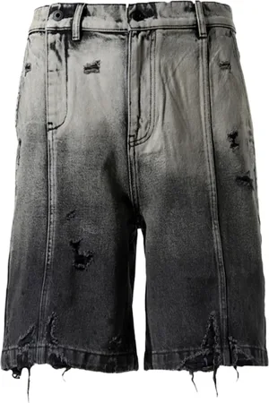 Feng Chen Wang Jeans-Shorts mit Farbverlauf