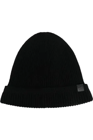 Tom Ford Gerippte Beanie mit Logo-Patch