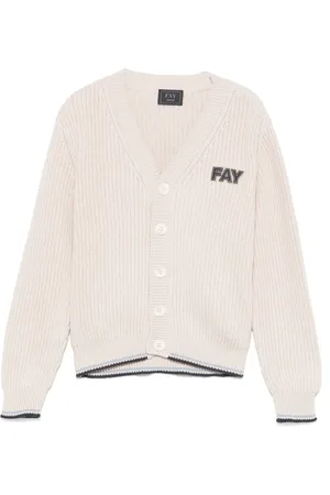 FAY Cardigan mit Logo-Patch