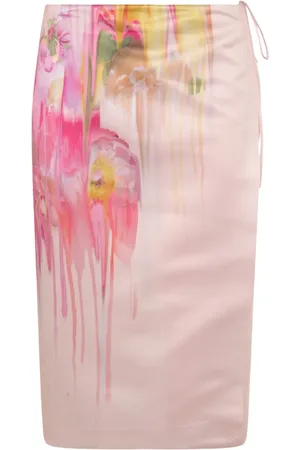 BLUMARINE Midirock im Satin-Look
