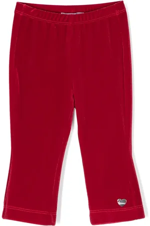 MONNALISA Leggings in Samtoptik mit Herzanhänger