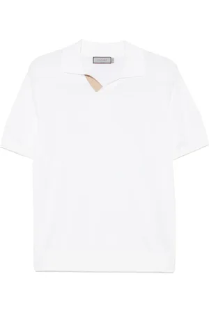 CANALI Poloshirt mit Wildleder-Detail