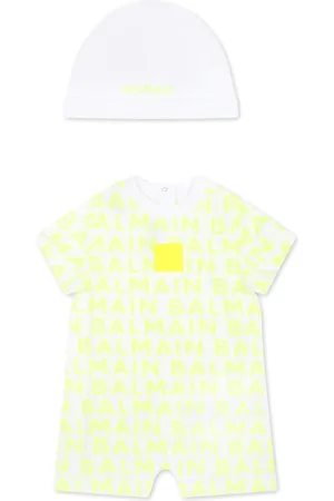 Balmain Kurzer Bio-Baumwoll-Strampler mit Logo-Print (2er-Set)