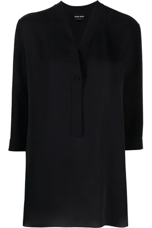 Giorgio Armani Seidenbluse mit V-Ausschnitt