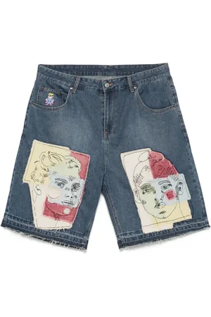 KIDSUPER STUDIOS Jeans-Shorts im Patchwork-Look