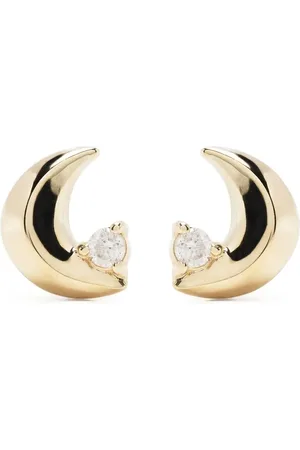 Adina Reyter 14kt Star Gelbgoldohrstecker mit einem Diamanten
