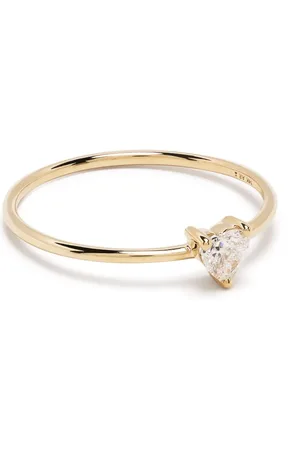 Adina Reyter 14kt Love Script Gelbgoldring mit Diamanten