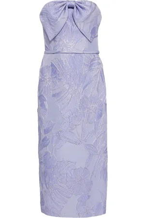 Amsale Jacquard-Midikleid mit Blumenmuster