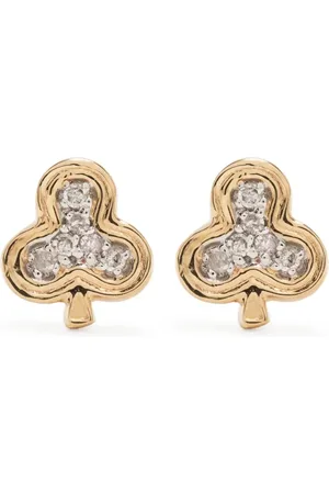 Adina Reyter 14kt Make Your Move Club Gelbgoldohrringe mit Diamant