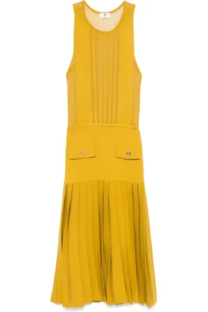Elisabetta Franchi Gestricktes Midikleid mit semi-transparentem Einsatz