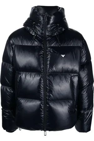 Emporio Armani Gefütterte Kapuzenjacke mit Logo