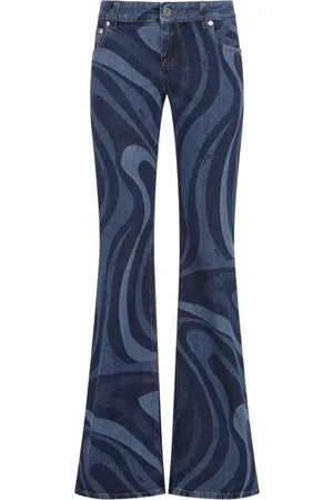 Puccini Schlagjeans mit Marmo-Print