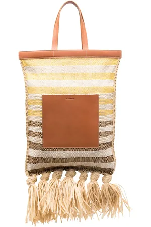 Jil Sander Gewebter Shopper aus Bast