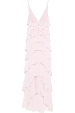 Elisabetta Franchi Gestuftes Georgette-Abendkleid