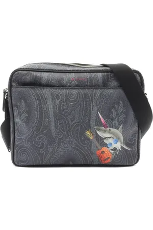 Etro 2010s shark-print shoulder bag