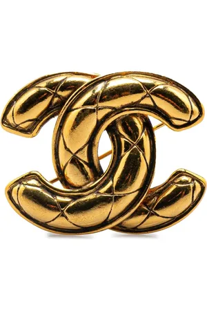 CHANEL 20th Century vergoldete CC Brosche