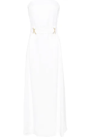 GENNY Schulterfreies Midikleid mit X-Schild