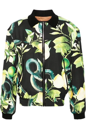 Roberto Cavalli Twill-Bomberjacke mit Zitronen-Print