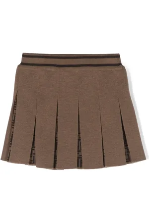 Fendi Faltenrock mit Monogramm-Print