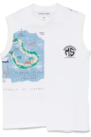 Marine Serre Tanktop mit Regenerated-Grafik