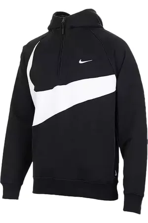 Nike Swoosh "Black/White" Fleece-Hoodie