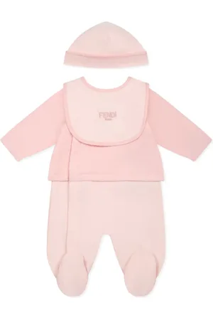 Fendi Strampler-Set mit Logo-Stickerei