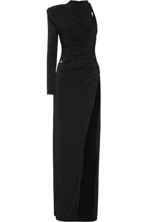 Philipp Plein Kristallverziertes One-Shoulder-Maxikleid
