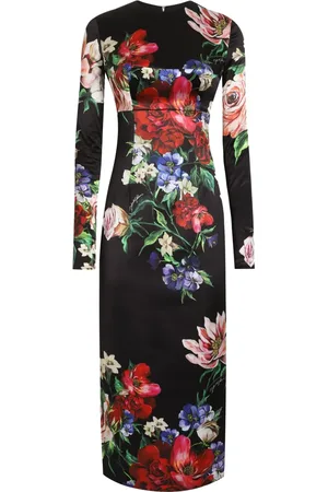 Dolce & Gabbana Midikleid mit Blumen-Print
