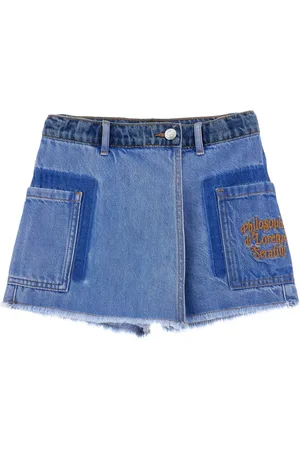 PHILOSOPHY DI LORENZO SERAFINI Jeans-Shorts mit drapiertem Einsatz