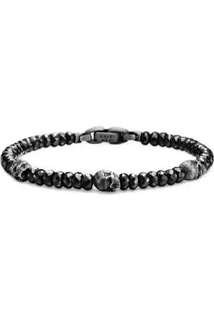 David Yurman Memento Mori Skull Station Armband mit Onyx 6mm