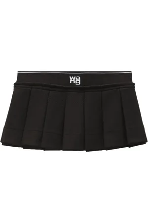 Alexander Wang Faltenrock mit Logo-Bund