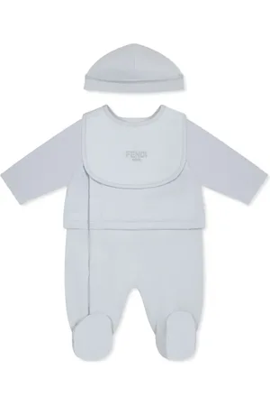 Fendi Strampler-Set mit Logo-Stickerei