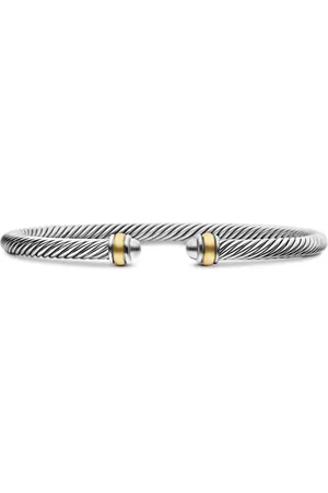 David Yurman 14kt Classic Cable Gelbgold- und Sterlingsilberarmband 4mm