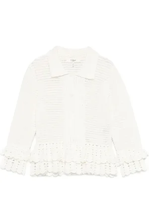 Chloé Gehäkelter Cardigan mit Rüschensaum