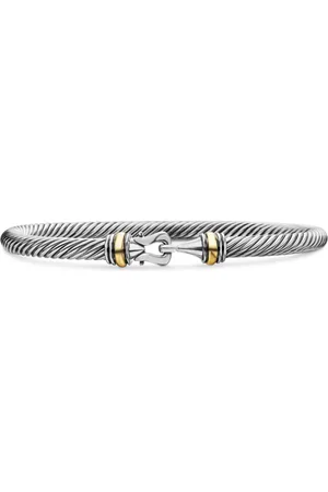 David Yurman 18kt Buckle Classic Cable Gelbgold- und Sterlingsilberarmband (4mm)