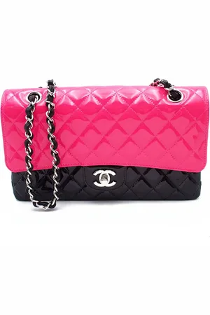 CHANEL 2019 mittelgroße Classic Double Flap Schultertasche aus Lackleder