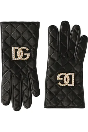 Dolce & Gabbana Gesteppte Lederhandschuhe mit DG-Logo