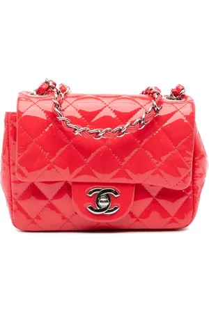 CHANEL 2016-2017 mini Square Classic Single Flap Umhängetasche aus Lackleder