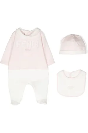 Fendi Strampler-Set mit Logo-Stickerei