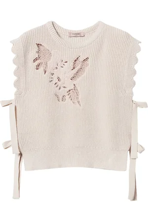 Twin-Set Besticktes Oberteil mit Spitzendetail
