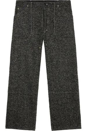 4SDESIGNS Hose mit Fischgrätenmuster